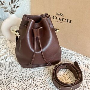 Vintage Coach Lula's Legacy Drawstring Bucket Bag #9952 Mahogany